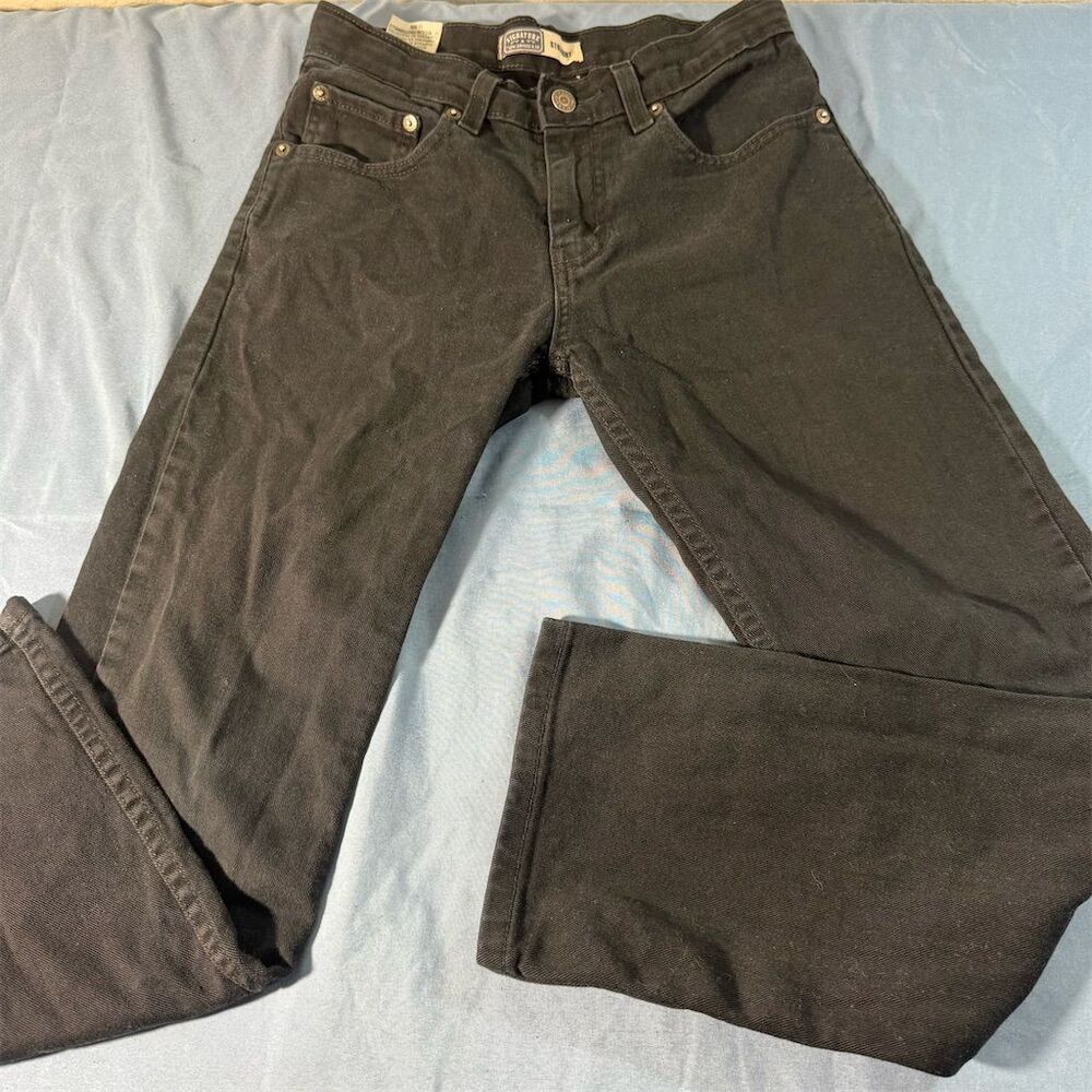 Levi's Boys Straight Jeans Black Size 12 Casual Denim Pants